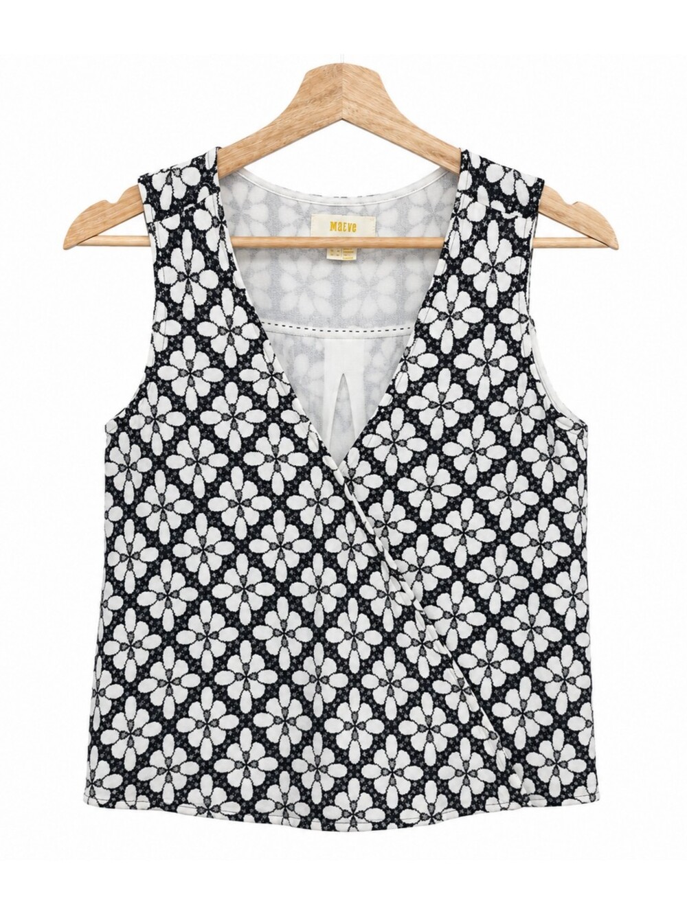 Anthropologie Maeve Embroidered Lace Floral Faux Wrap Blouse Top Size 6 - Picture 2 of 14